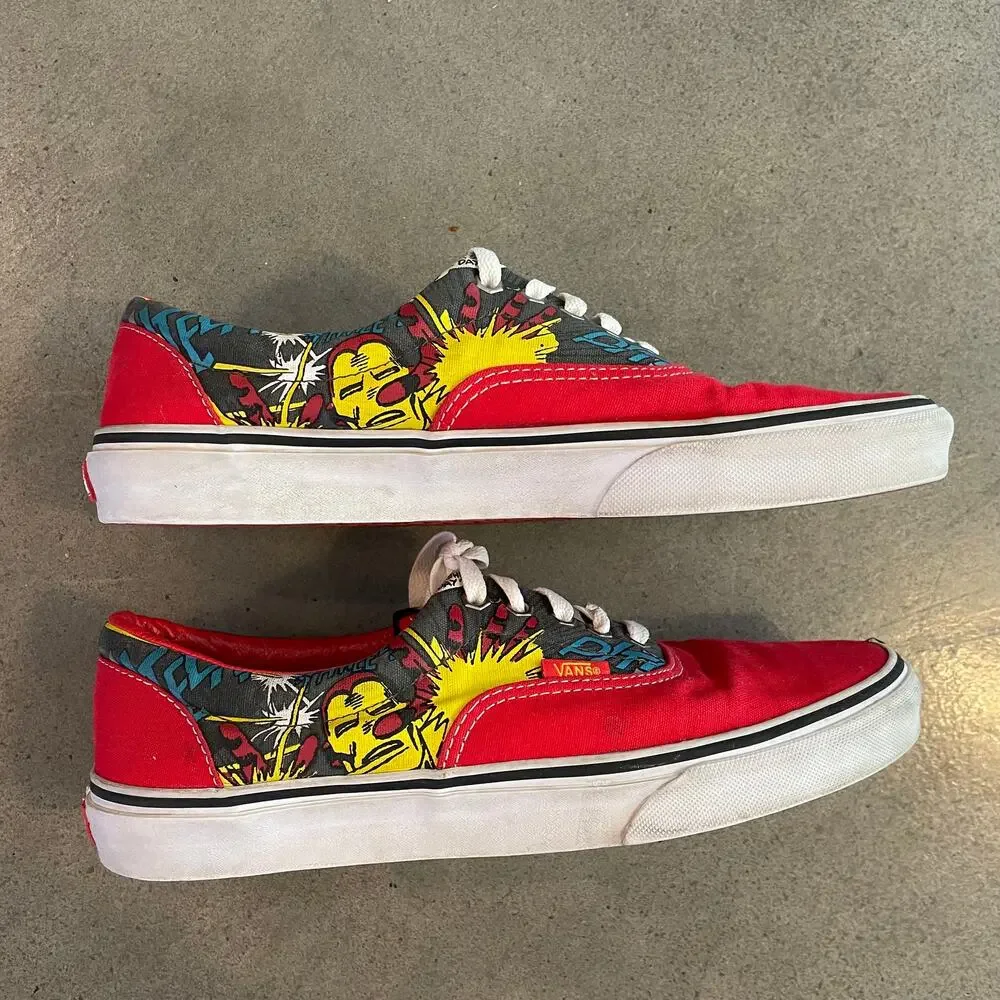 VANS Marvel Era Iron Man Avengers Disney Red Sneaker Mens 8 RARE shoes collector